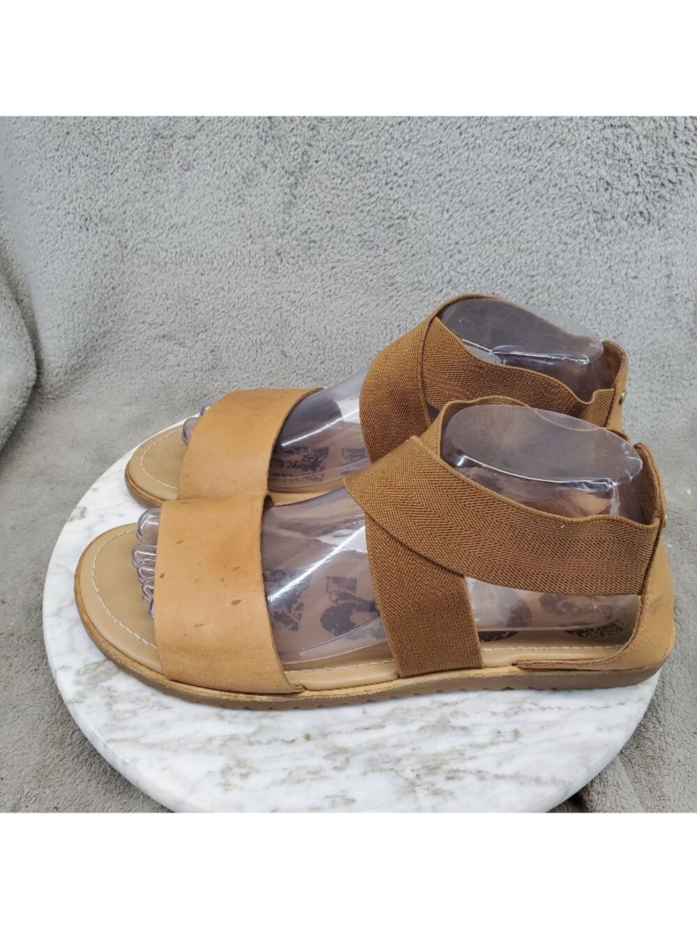 Sorel Shoes Womens Size 9.5 Ella Brown Leather Crisscross Sandal *Read*